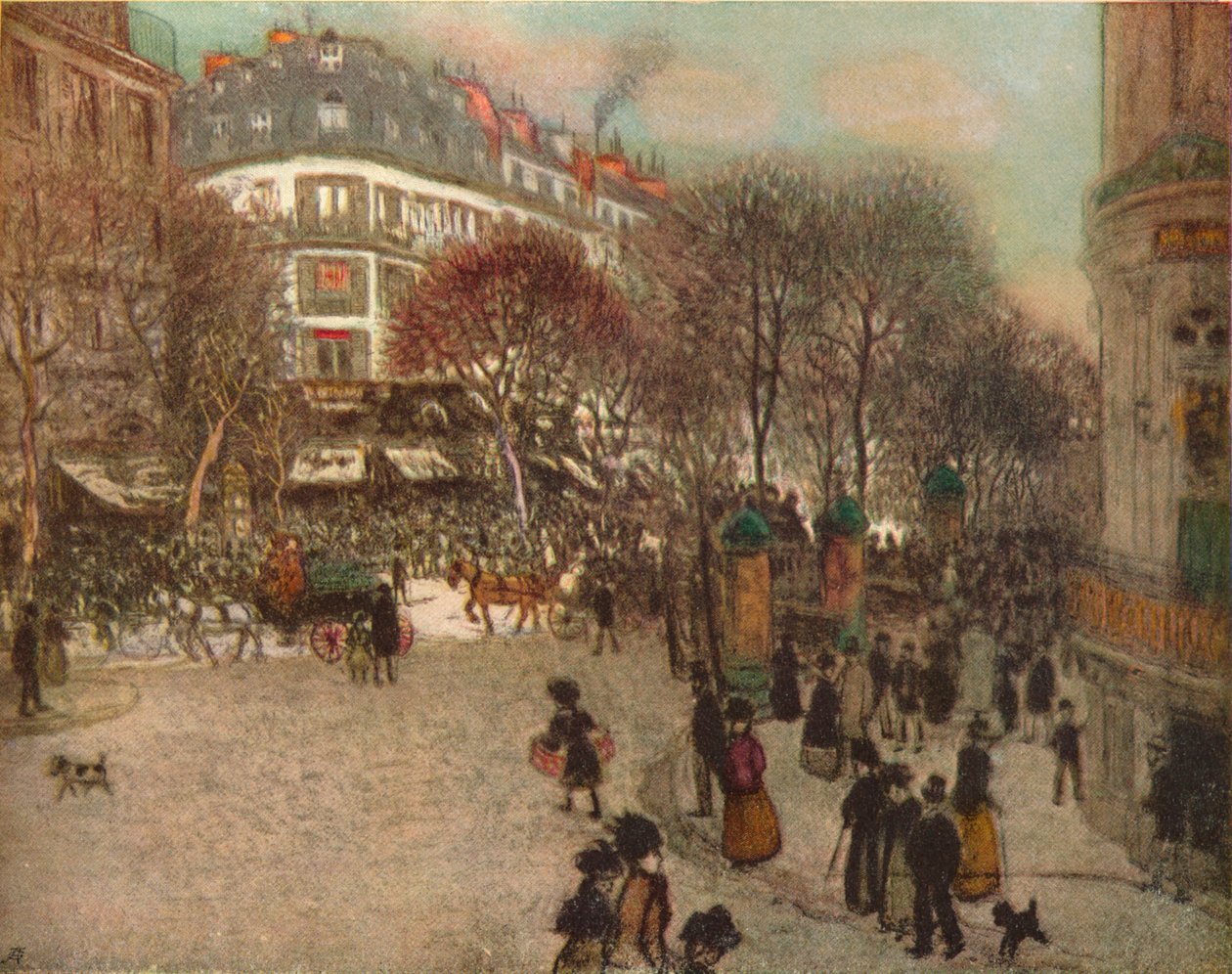 Boulevard Des Italiens, Paris, c1908 av Jean Francois Raffaelli