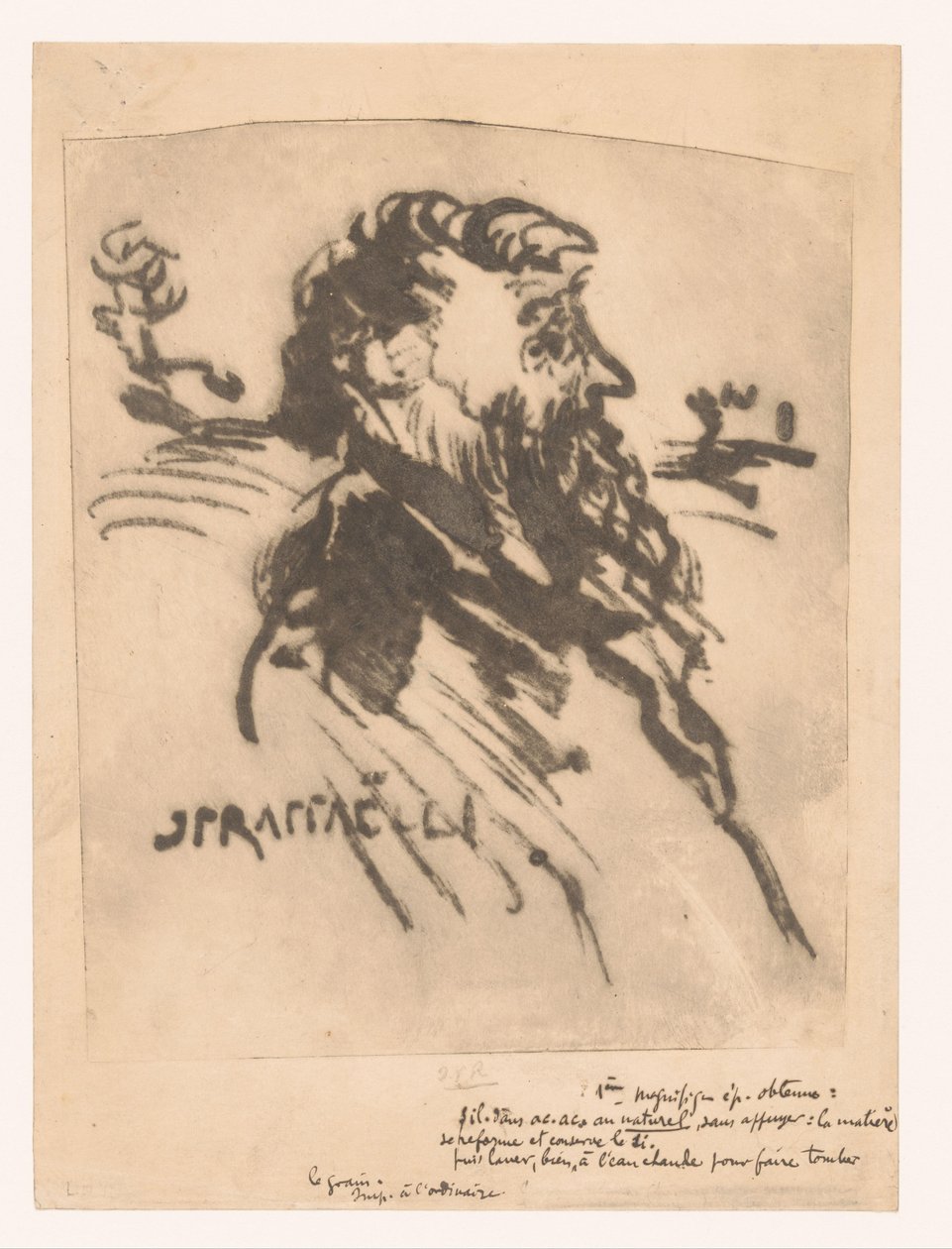 Mann setter baard i profil Profil av mannen av Jean Francois Raffaelli