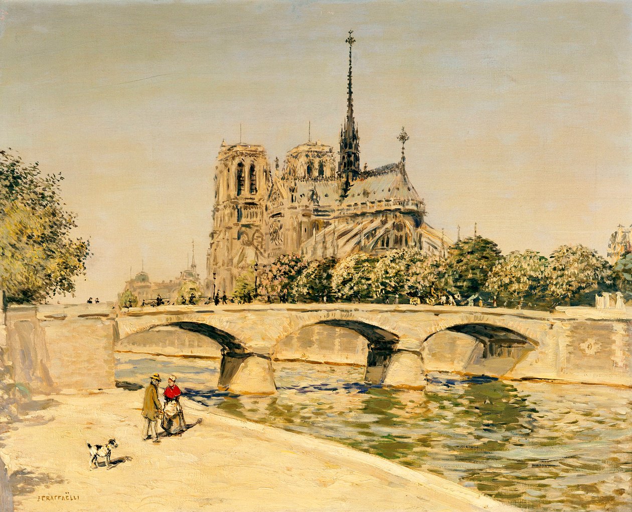 Notre Dame og Seinen av Jean Francois Raffaelli