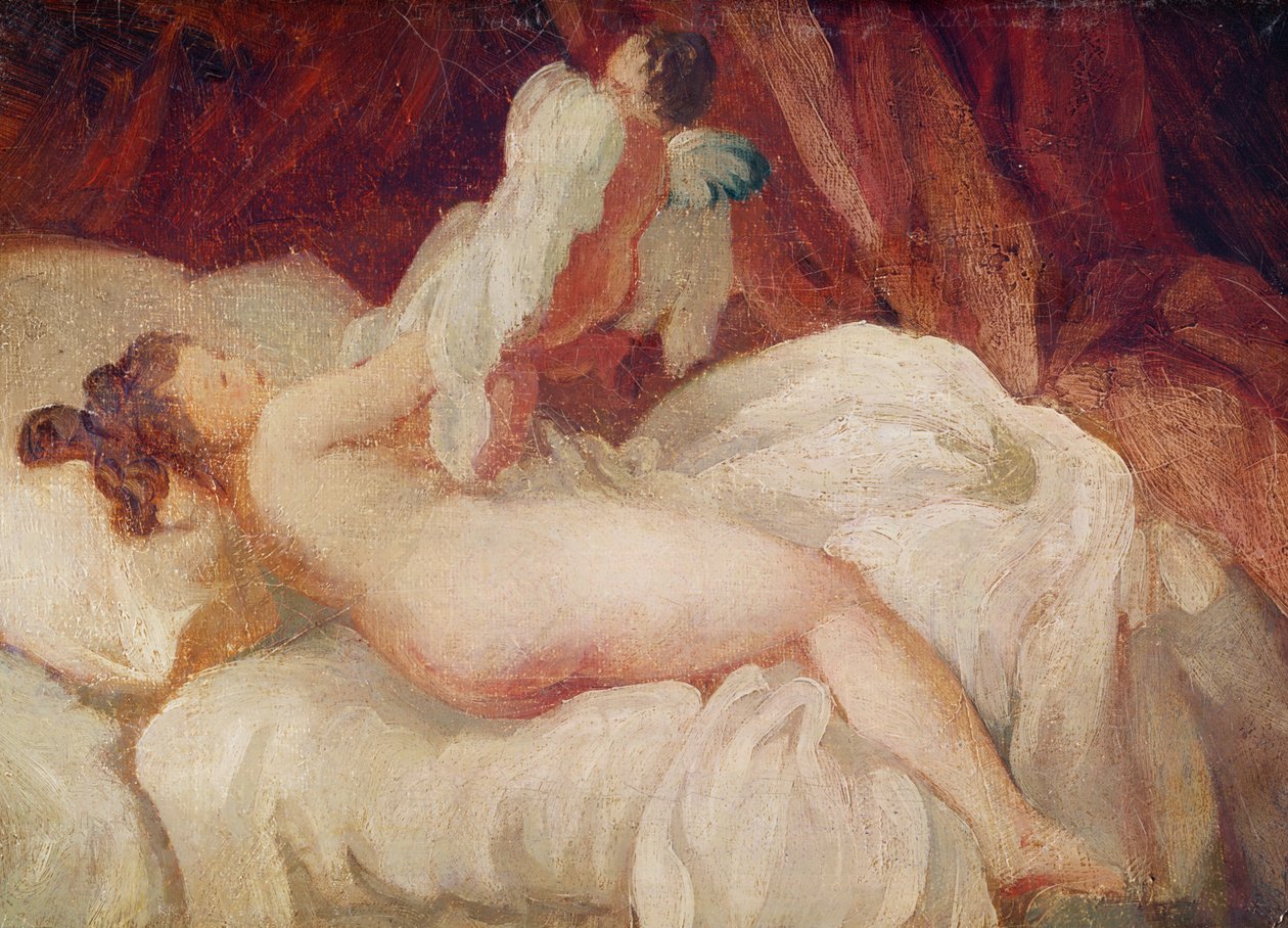 Tar av seg blusen av Jean Honore Fragonard
