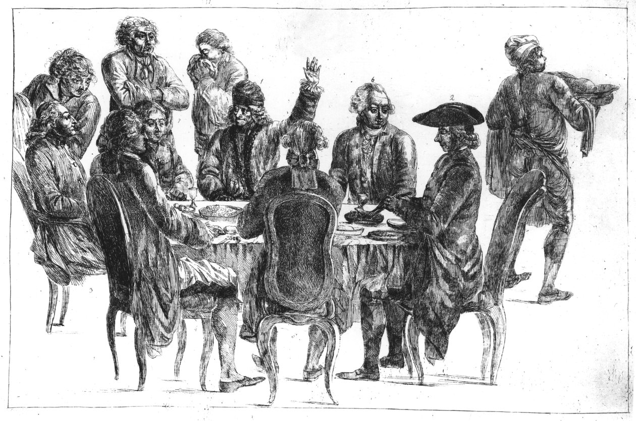 Filosofene ved nattverden, ca. 1775 av Jean Huber