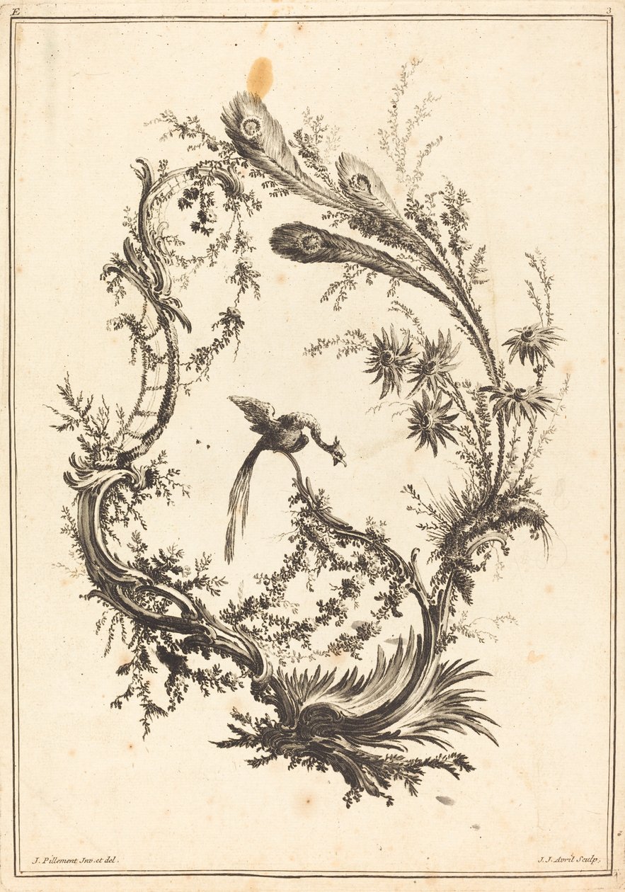 Pynt med en påfugl. av Jean Jacques Avril