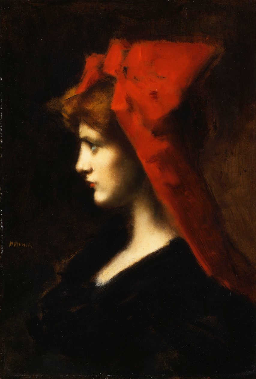 Den røde hatten, av Jean Jacques Henner