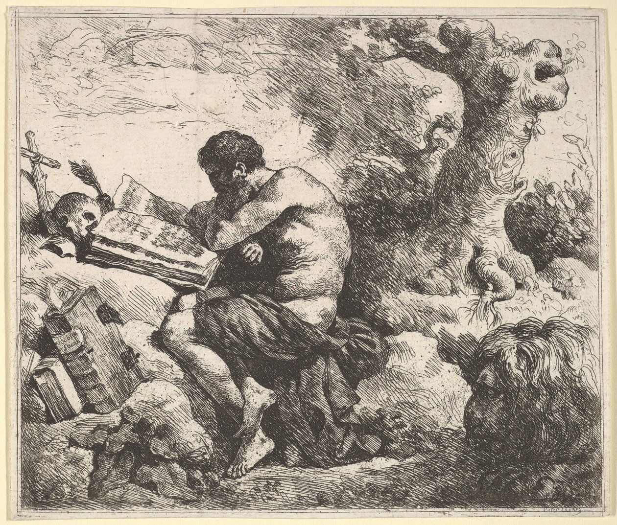 St. Hieronymus i et landskap, 1762-63. av Jean Jacques Lagrenee