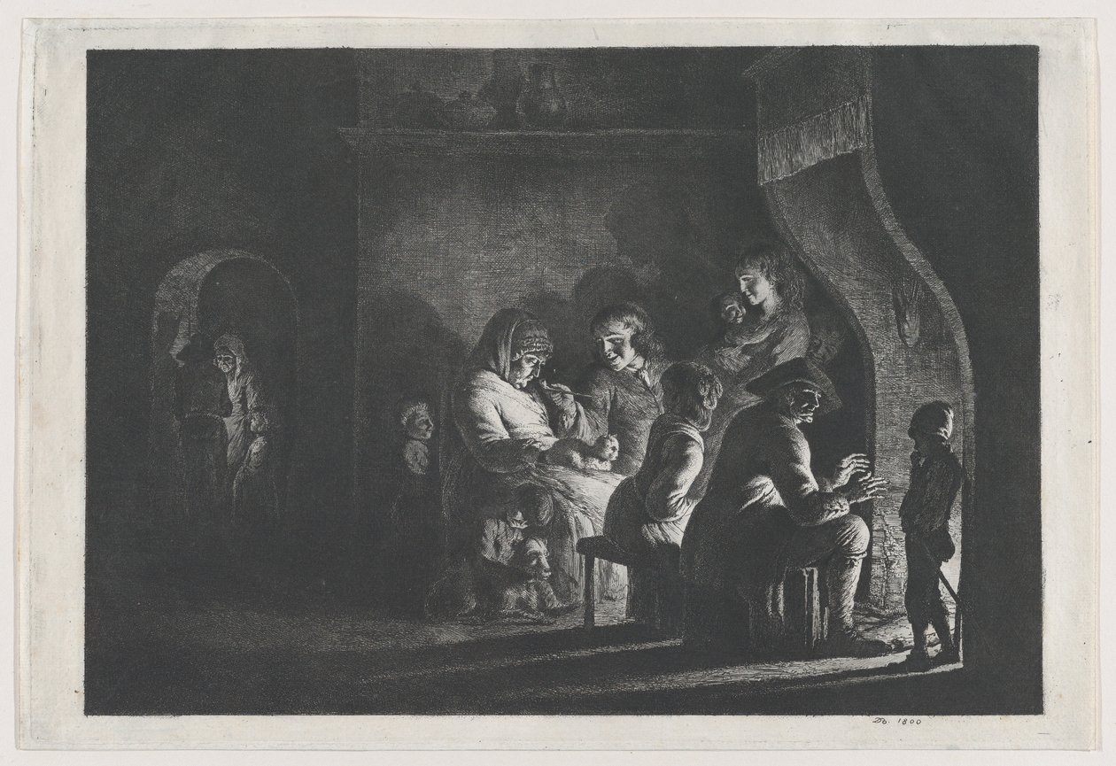 Kveld i landsbyen, 1800. av Jean Jacques de Boissieu