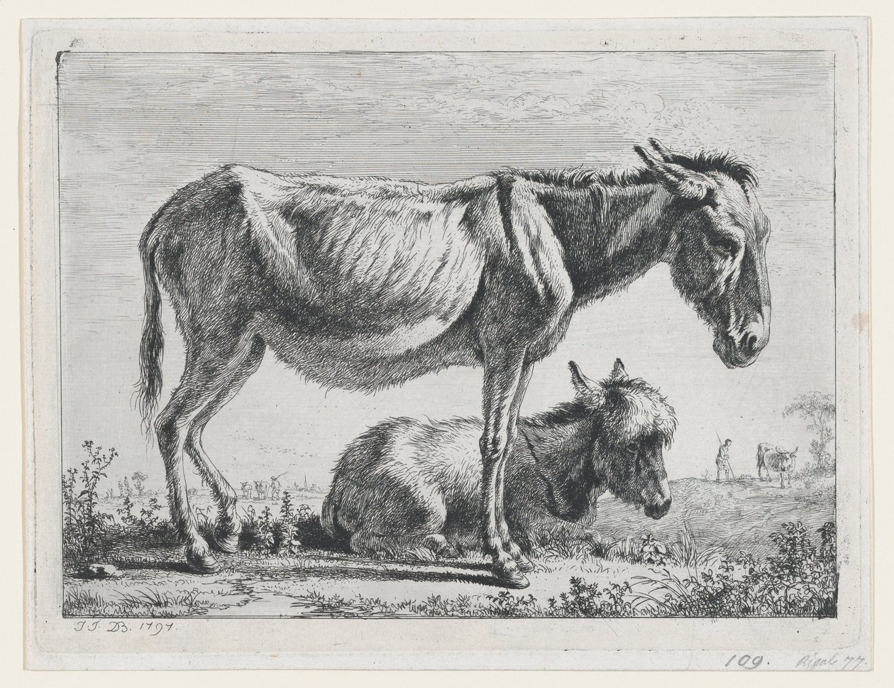 Jenny med føllet sitt, 1797. av Jean Jacques de Boissieu