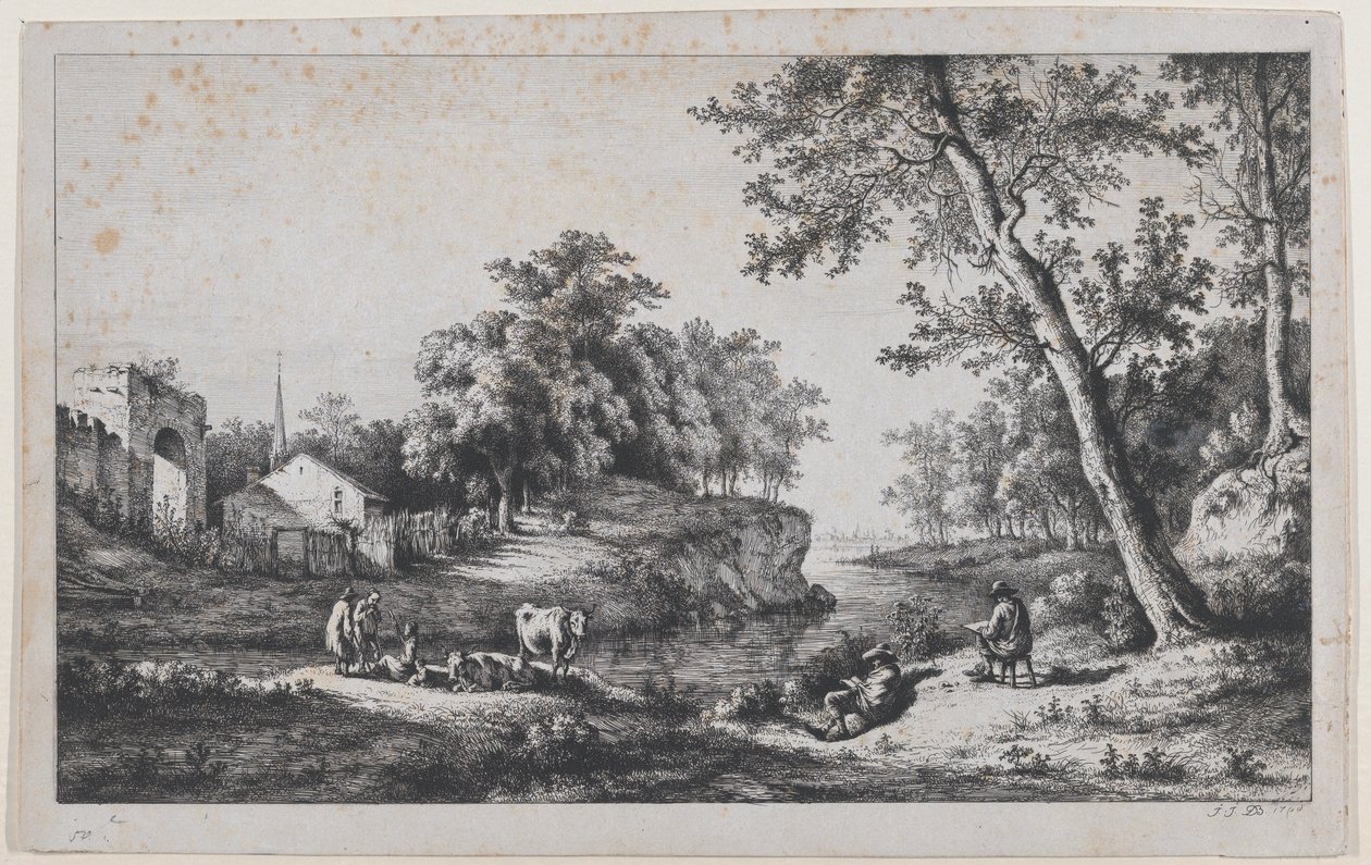 Landskap ved Ambronay, 1796. av Jean Jacques de Boissieu