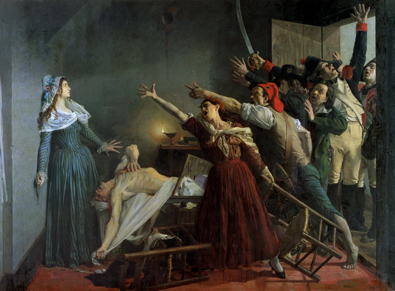 Mordet på Marat, 1886 av Jean Joseph Weerts