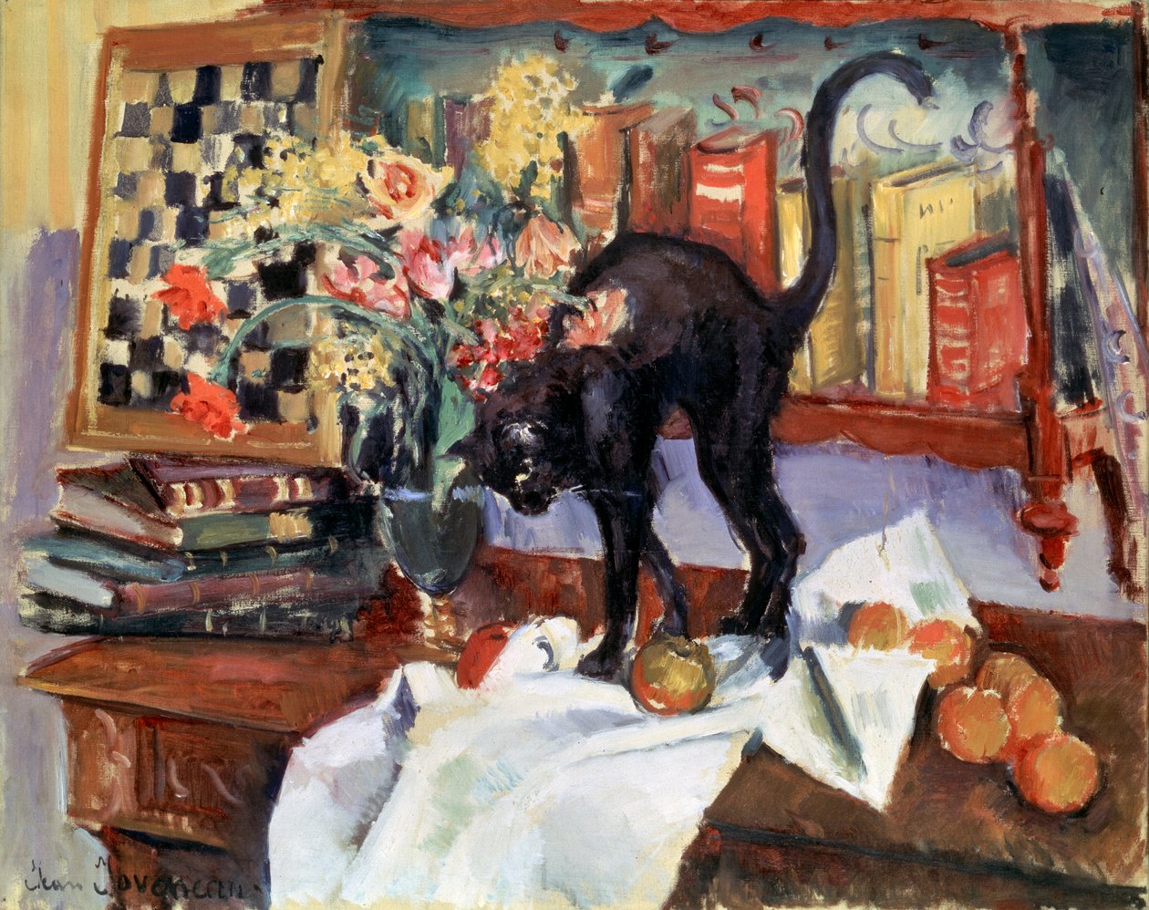 Stilleben med en katt, 1912. av Jean Joveneau