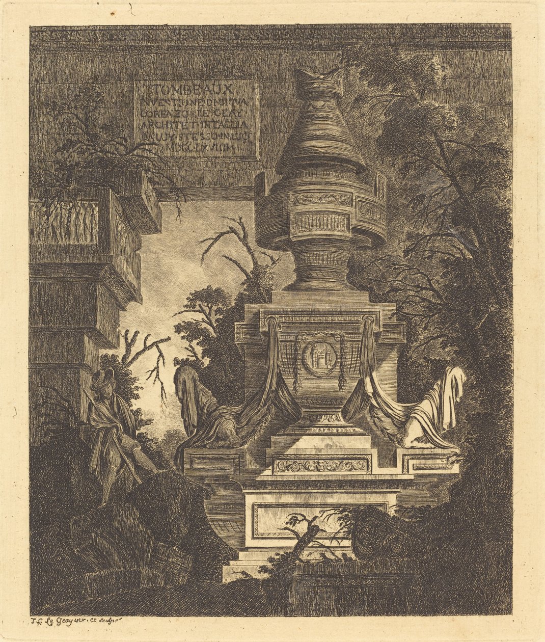 Frontispice for "Views of Tombs" av Jean Laurent Legeay