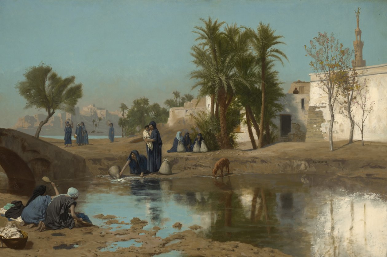 Fellah kvinner trekker vann, ca. 1873?-75 av Jean Leon Gerome