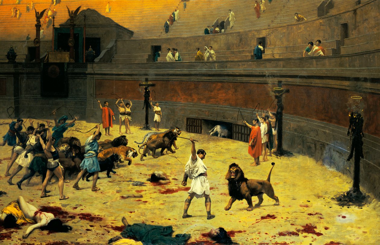 The Retreating Lions, 1902 av Jean Leon Gerome