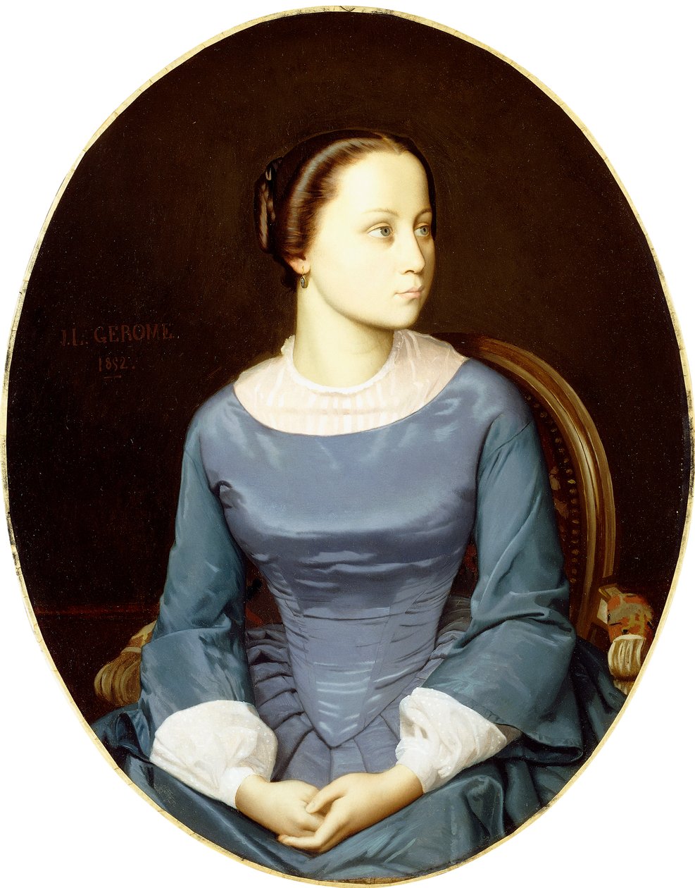 Ung kvinne i blått, 1852 av Jean Leon Gerome