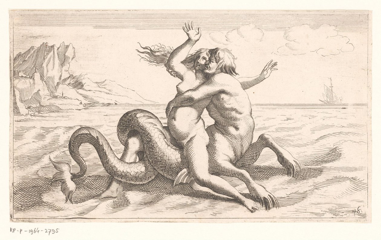 Triton kidnapper en kvinne av Jean Lepautre (attributed to)