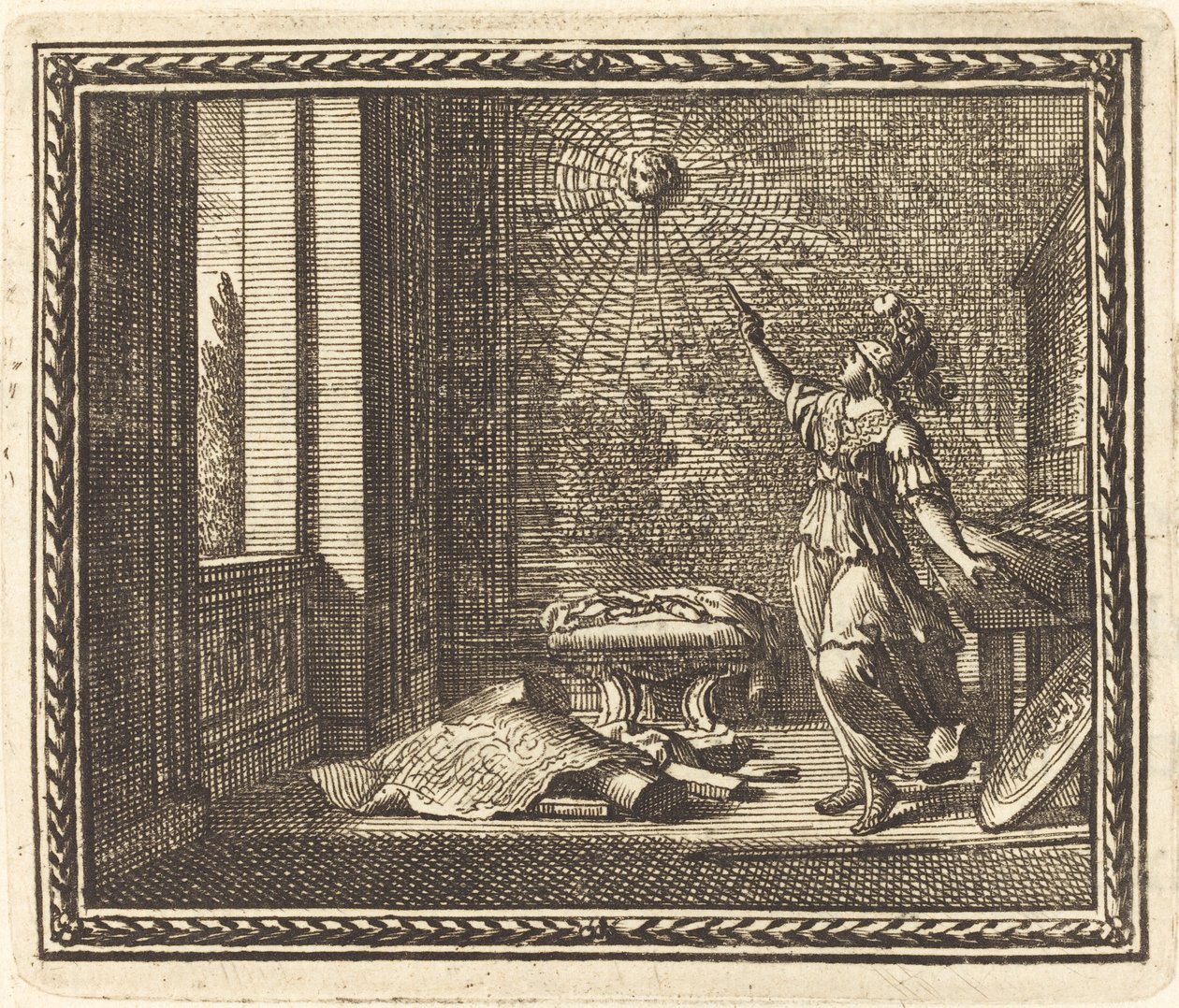 Minerva endrer Arachne til en edderkopp av Jean Lepautre