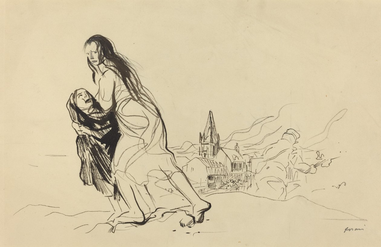 Etter Douai, sannsynligvis 1918. av Jean Louis Forain