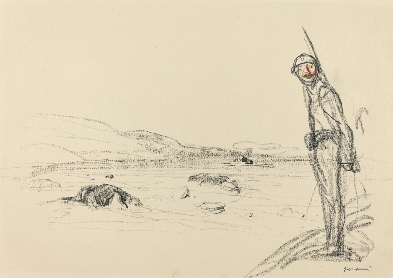 Langs Marne, trolig 1918. av Jean Louis Forain