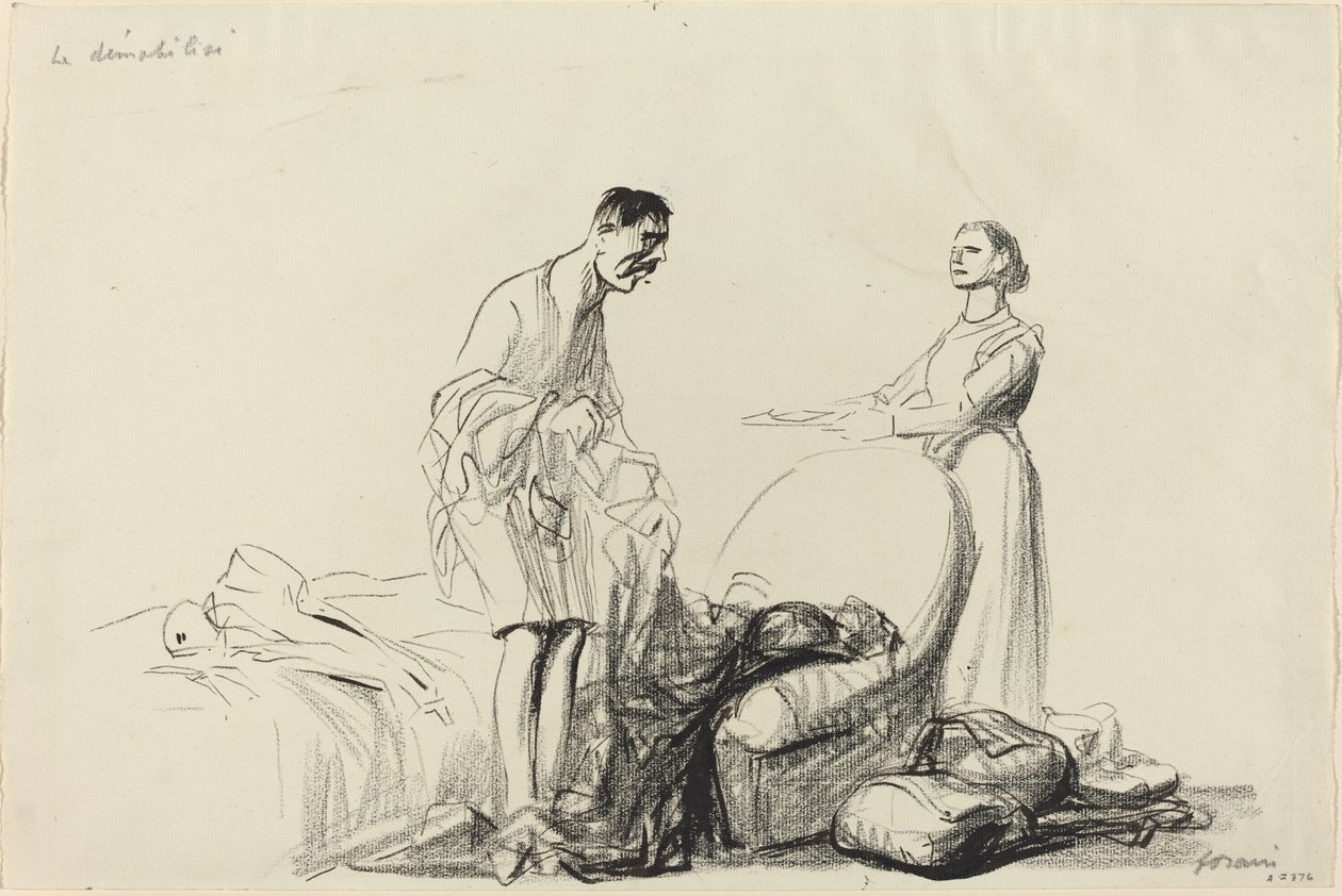 De demobiliserte, ca. 19141919. av Jean Louis Forain