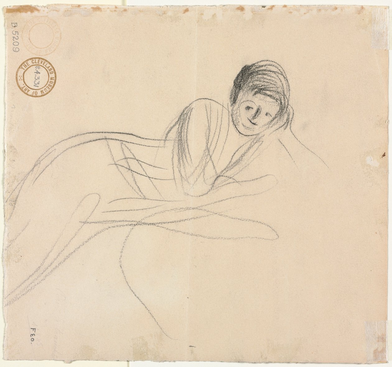 Tilbakelent kvinne (verso) av Jean Louis Forain