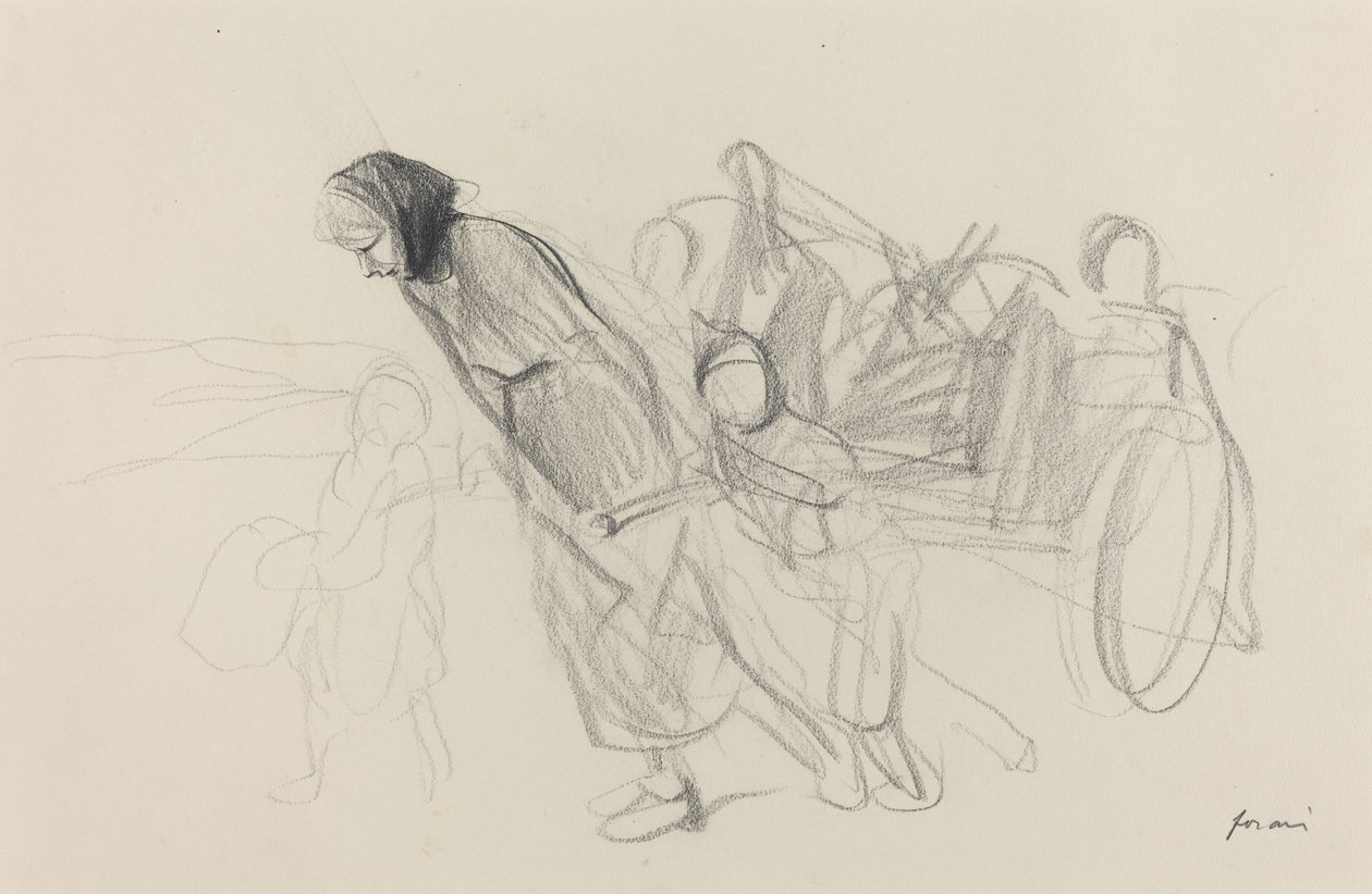 Flyktninger, c. 19141919. av Jean Louis Forain