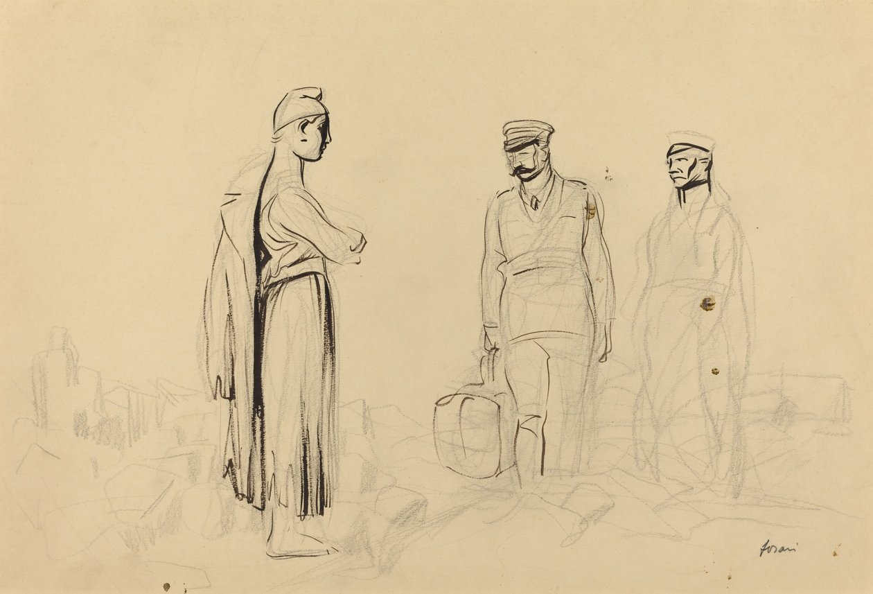 Mot fred, ca. 19141919. av Jean Louis Forain
