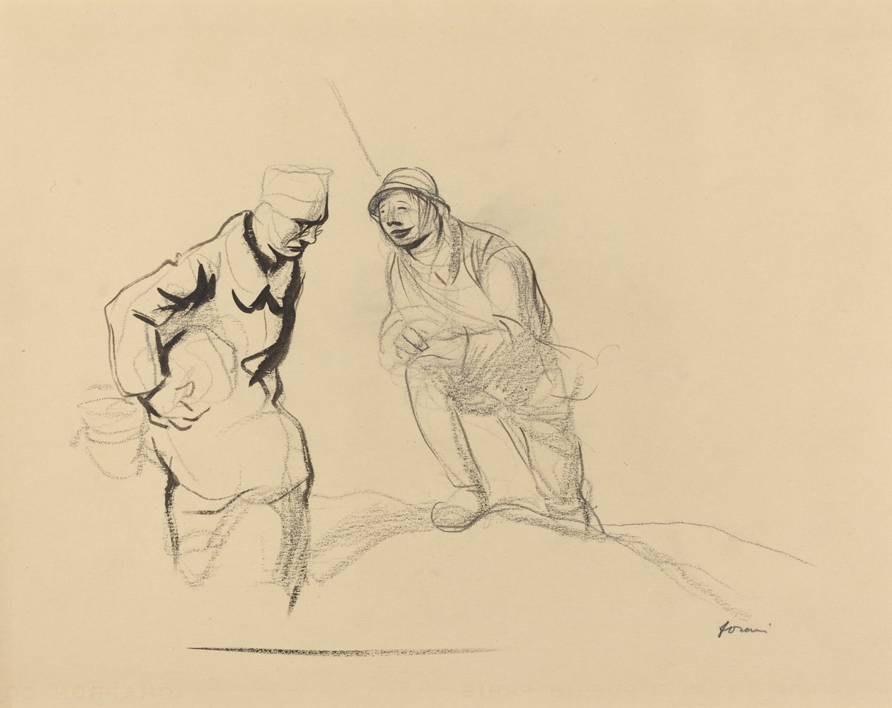 To soldater, ca. 19141919. av Jean Louis Forain