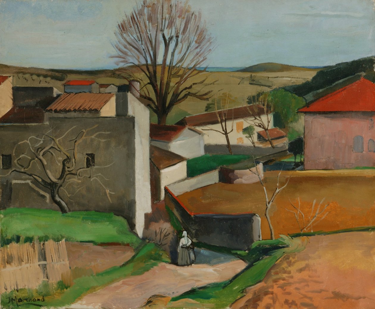 French Village (olje på lerret) av Jean Marchand