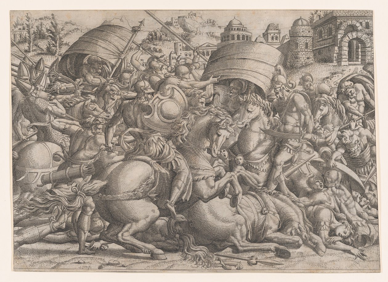 Slaget før Troja, 1535-55. av Jean Mignon