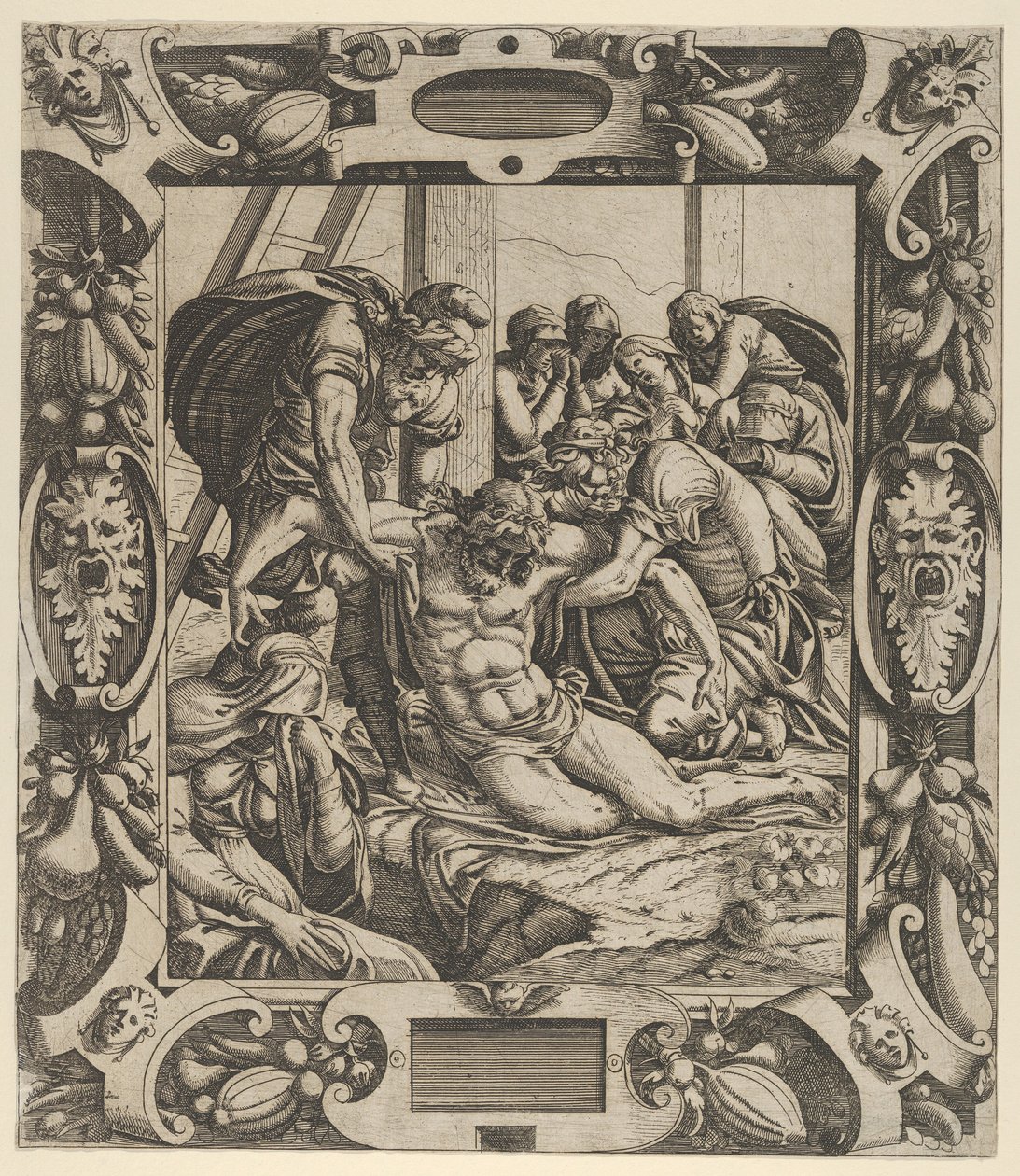 Deponering av korset, ca. 1544. av Jean Mignon