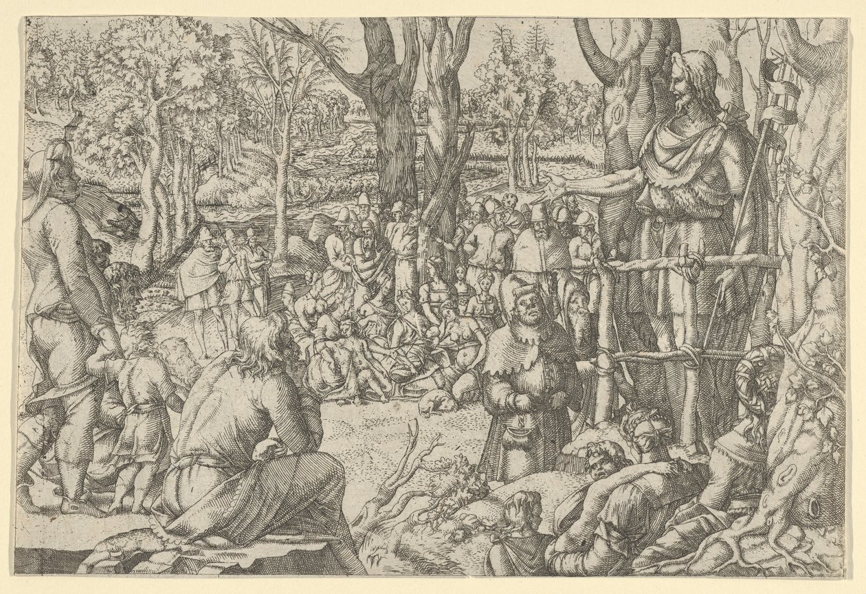 St. Johannes forkynner i ørkenen, 1535-55. av Jean Mignon