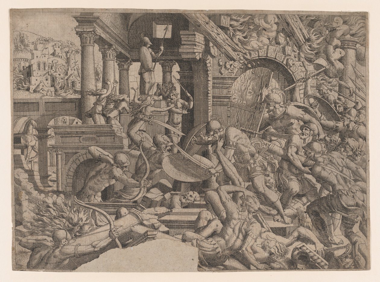 Sekken av Troja, 1535-55. av Jean Mignon