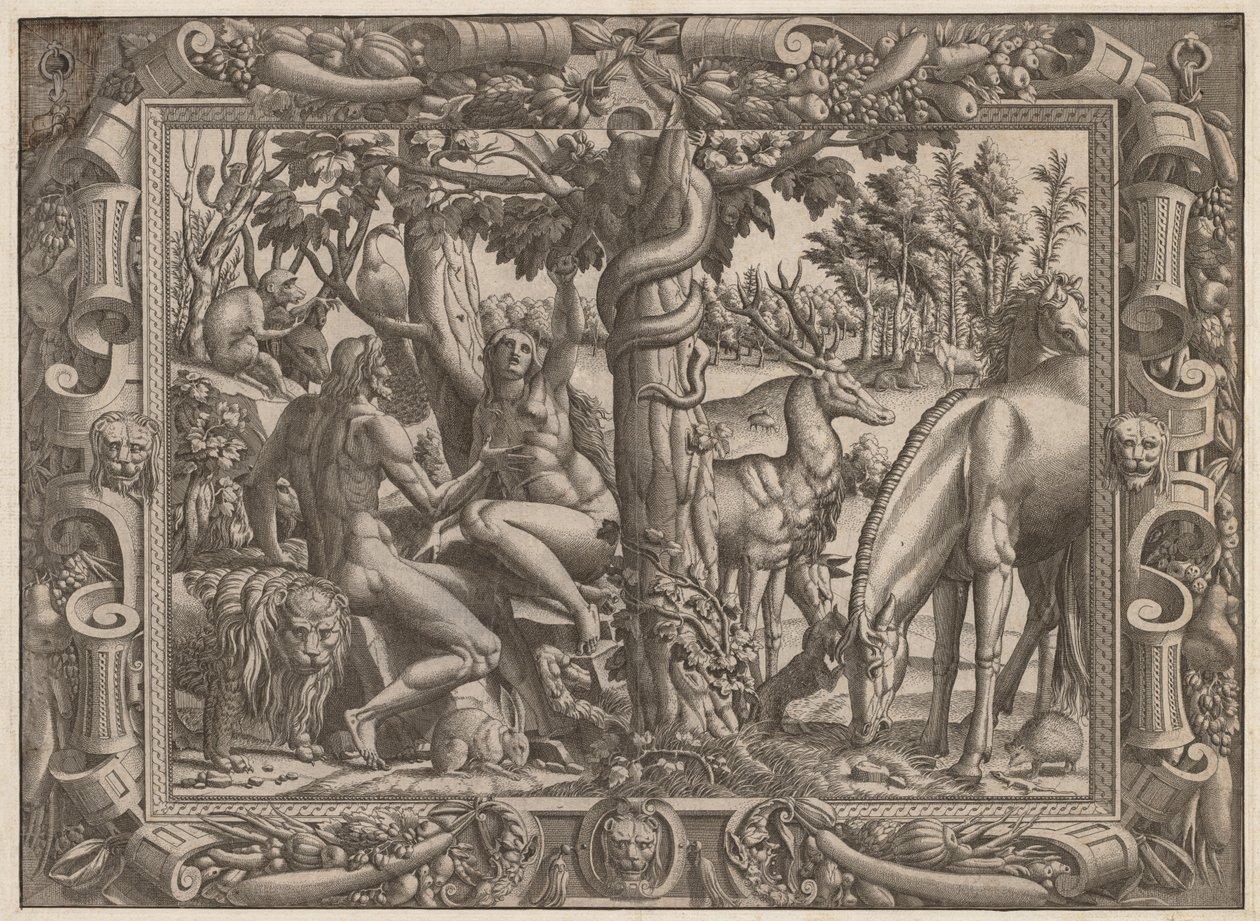 Evas fristelse, ca. 15451547. av Jean Mignon