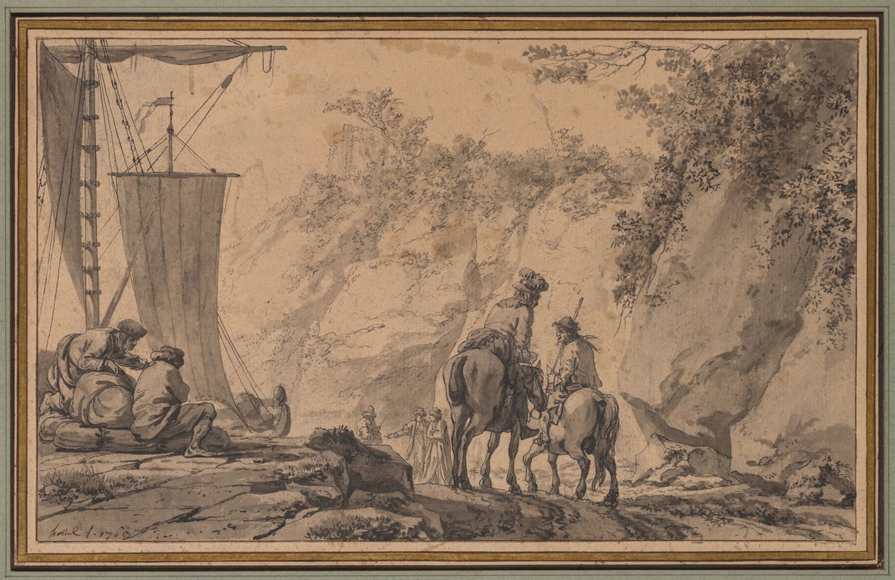 Figurer i et landskap av Jean Pierre Louis Laurent Houël