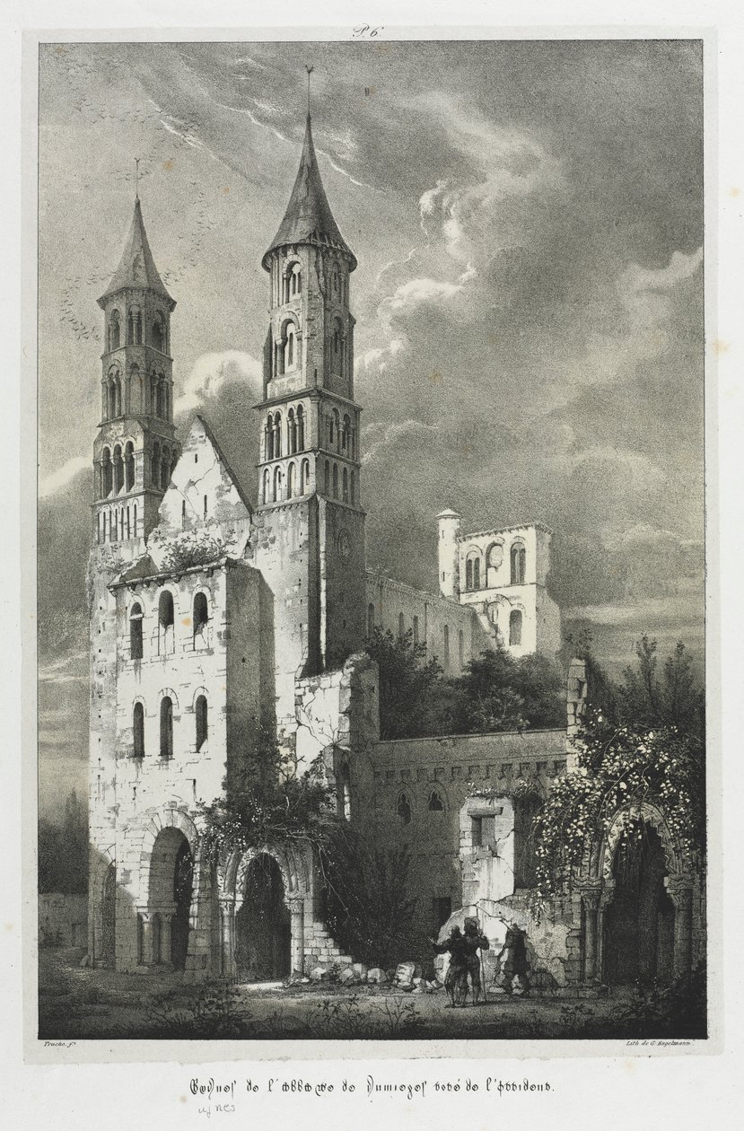 Ruinene av klosteret Jumièges. av Jean Truchot