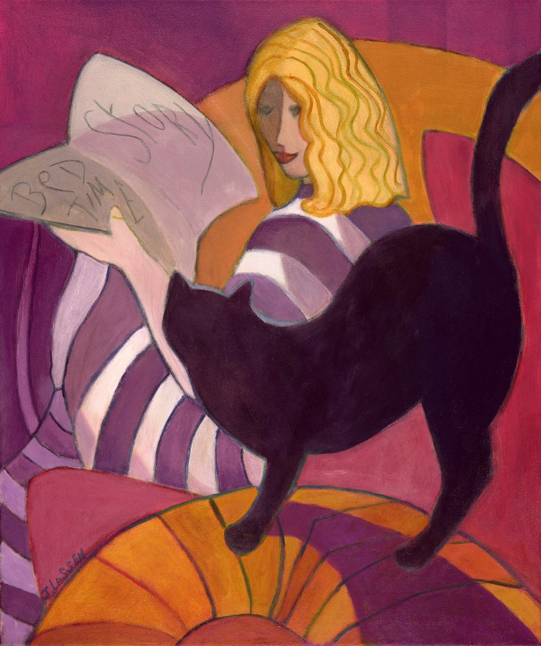 Bedtime Story, 2003-04 (akryl på lerret) av Jeanette Lassen