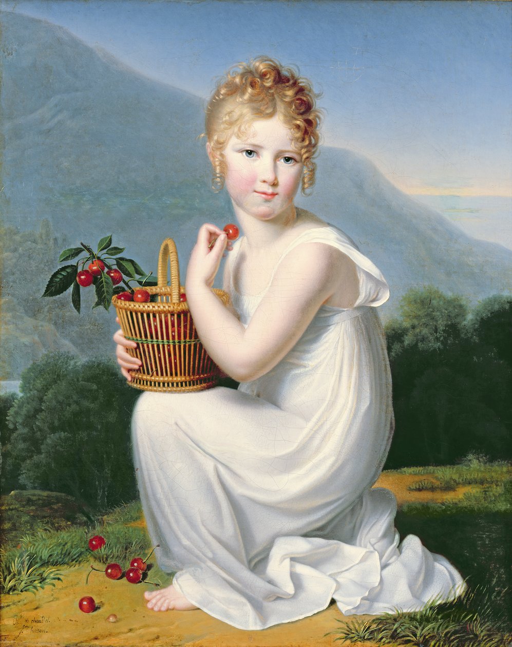Ung jente som spiser kirsebær av Jeanne Elisabeth Chaudet