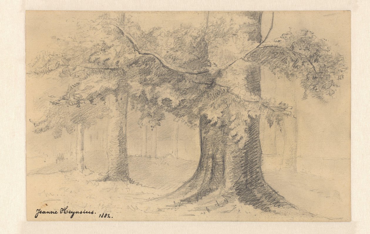 Landskap med trær av Jeanne Marie Heynsius (signed by artist)