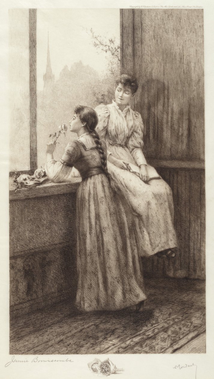 Uten tittel (To jenter ved et vindu) av Jennie Augusta Brownscombe