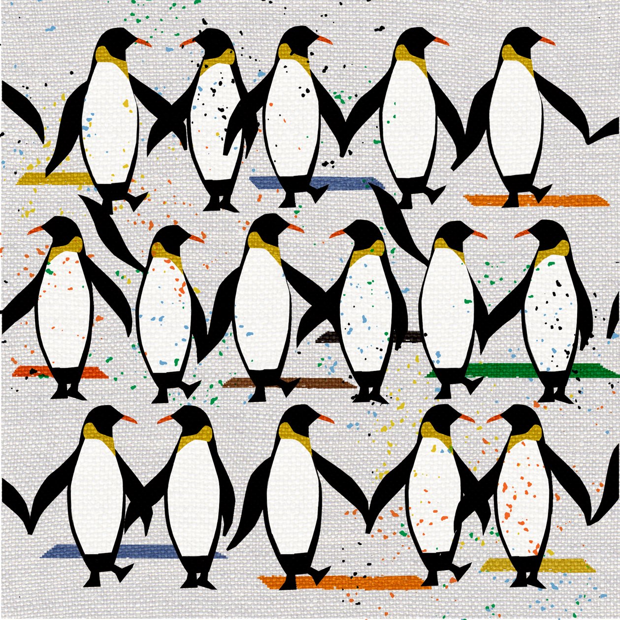 Dancing Penguins, 2022 (blandet media) av Jenny Frean