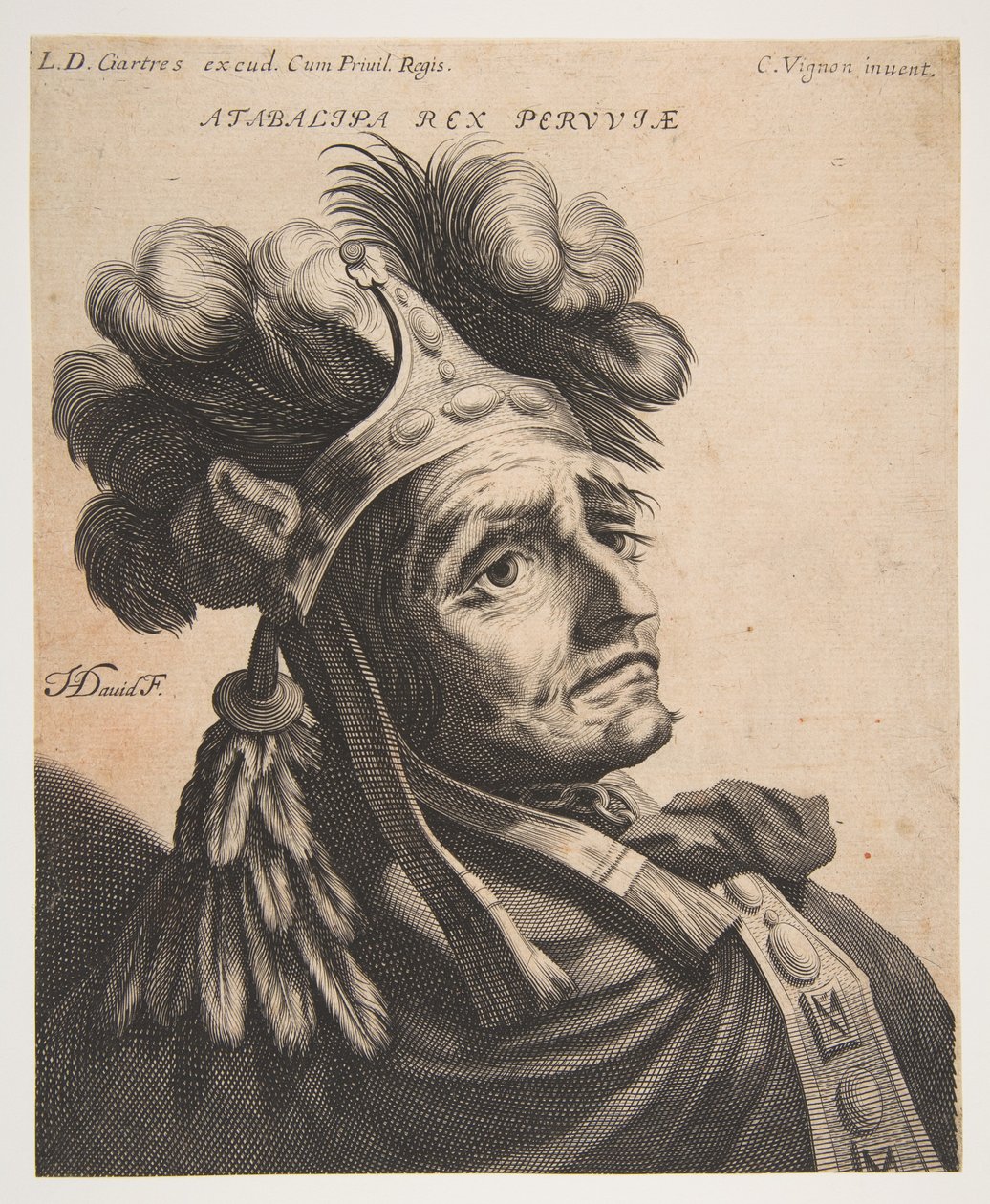 Atabalipa, konge av Peru, ca. 1634-37. av Jerôme David