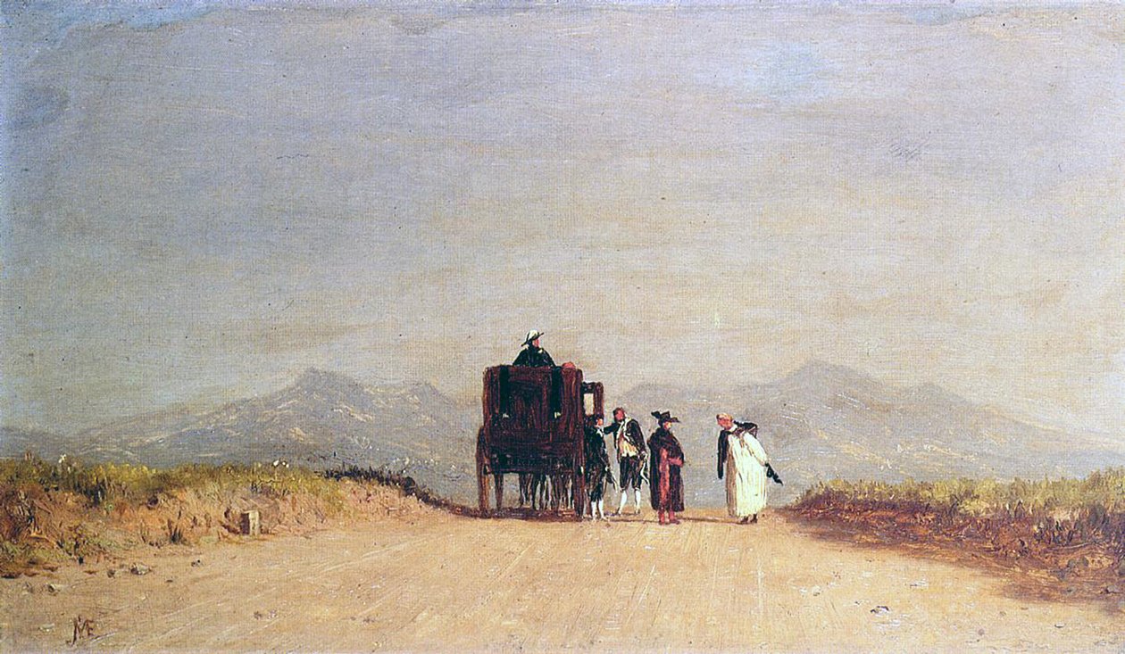 Reisestopp i den romerske kampanjen, ca. 1868 av Jervis McEntee