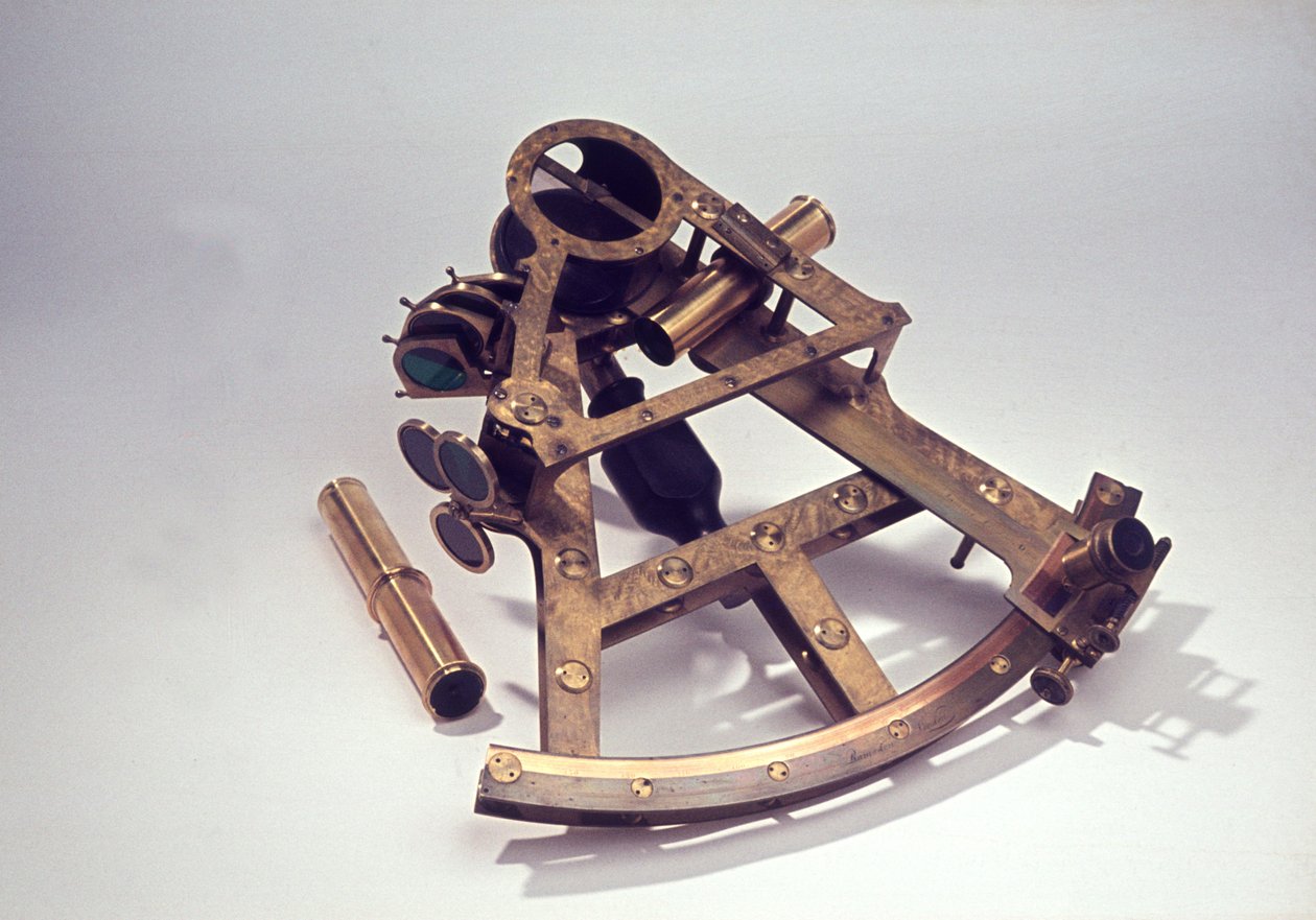 Dobbeltrammet brosekstant, ca. 1780 (messing og tre) av Jesse Ramsden