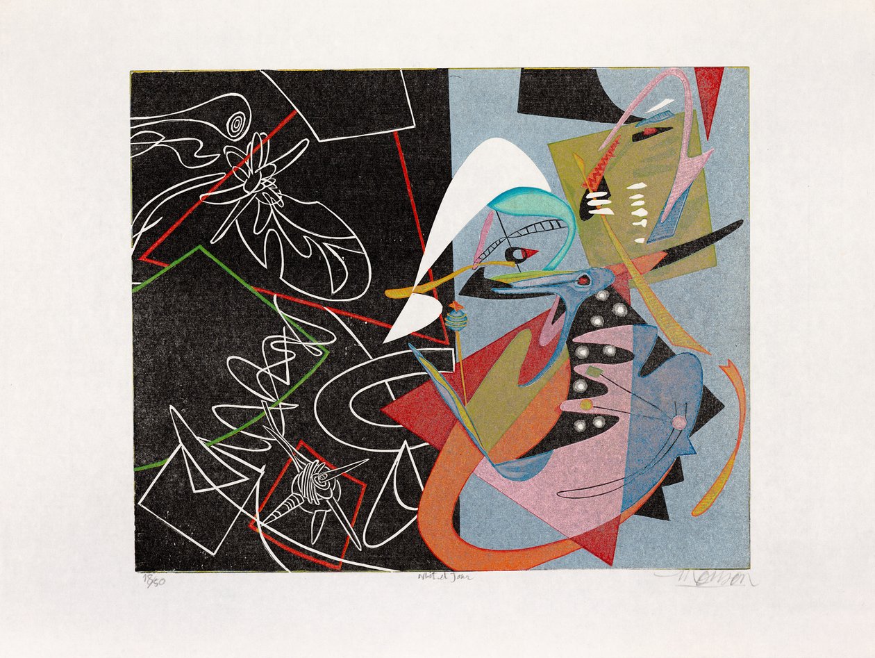 Natt og dag, 2016 (tresnitt) av Jim Monson