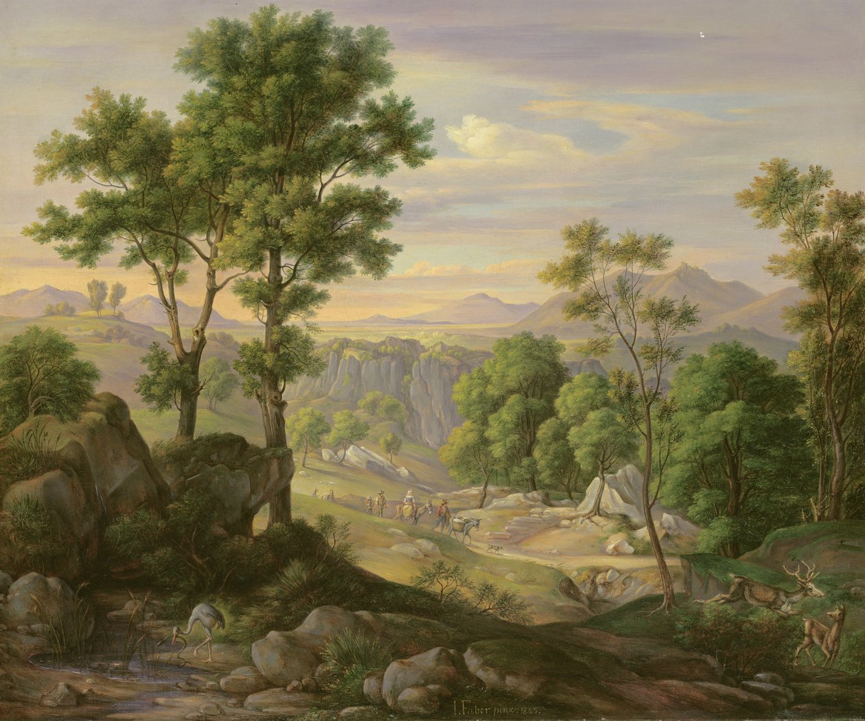 Italiensk landskap, 1845 av Joachim Faber