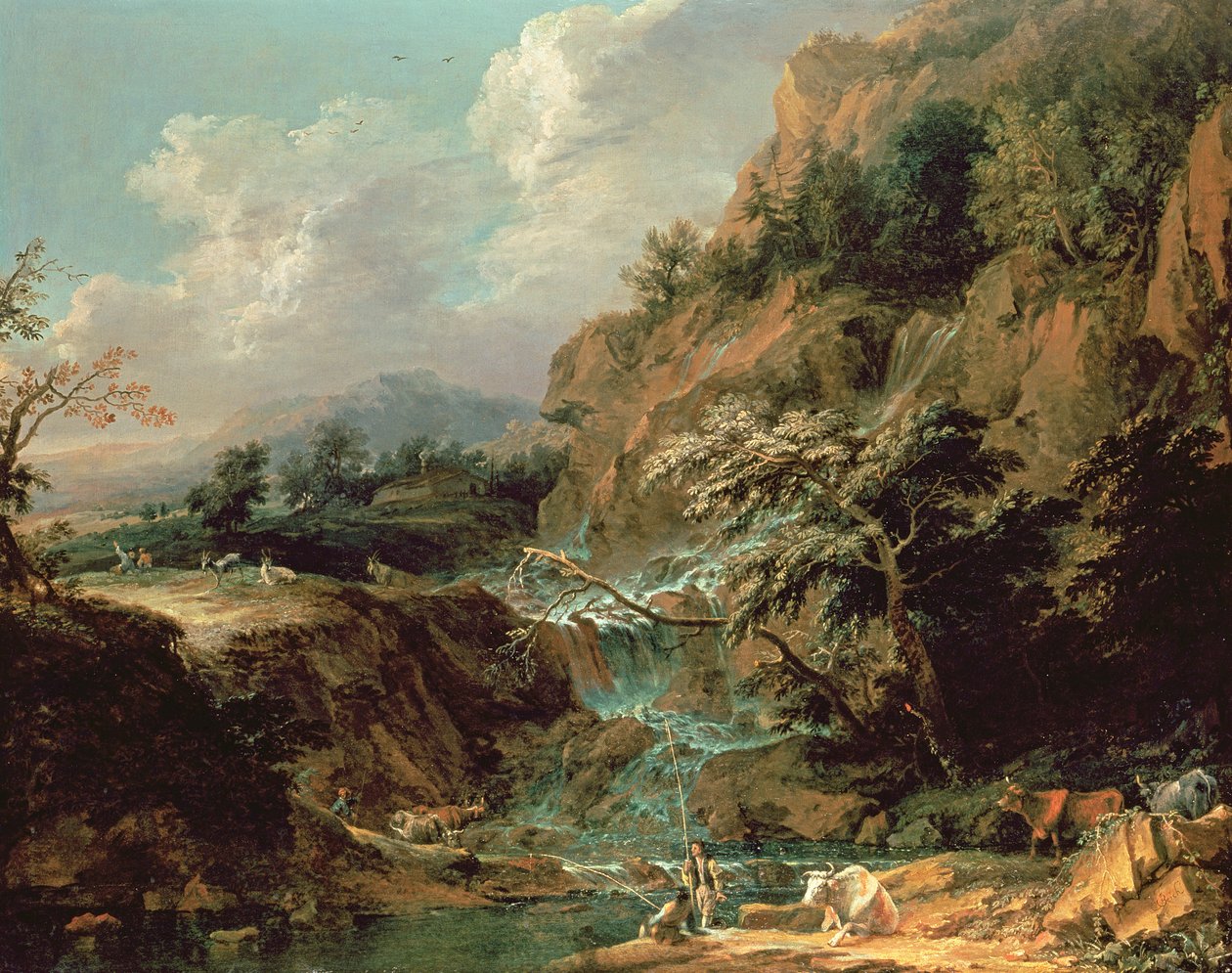 Landskap med foss av Joachim Franz Beich