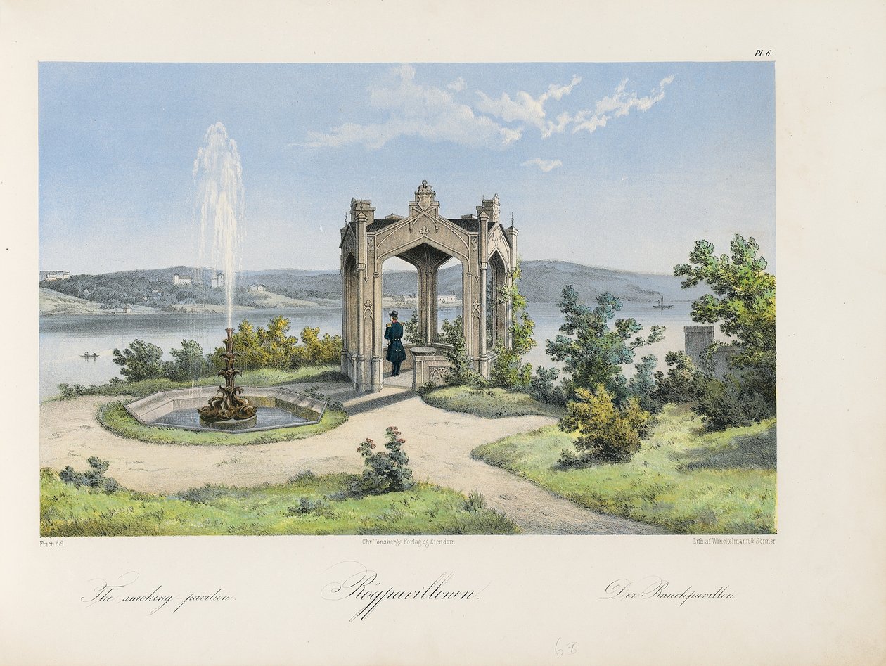 Oscarshal røykepaviljong, 1852 av Joachim Frich