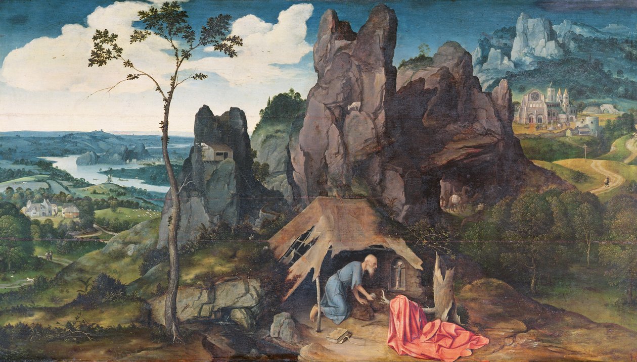 St. Hieronymus i ørkenen (se også 94947) av Joachim Patinir