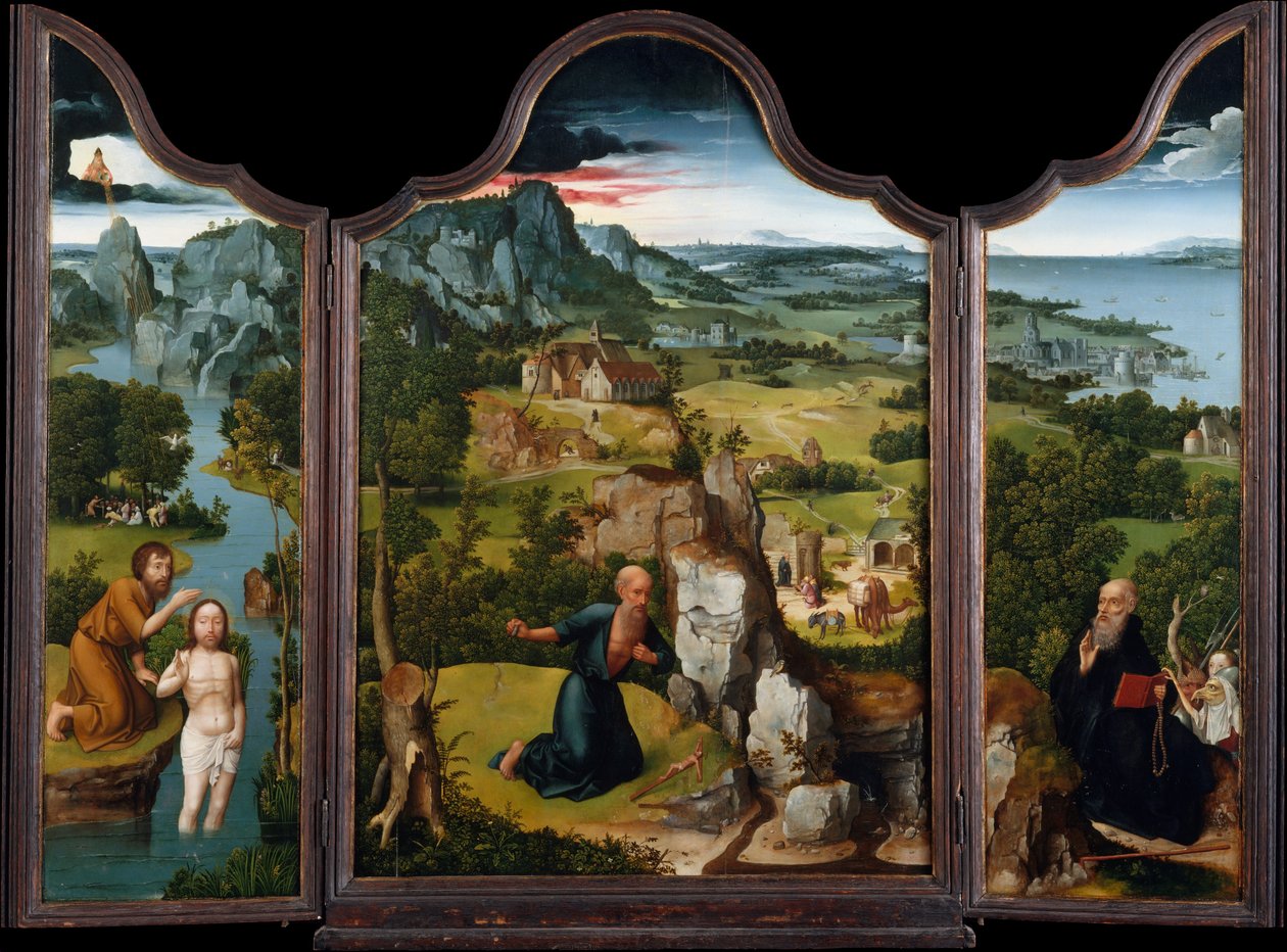 The Penitence of Saint Jerome (triptyk) av Joachim Patinir