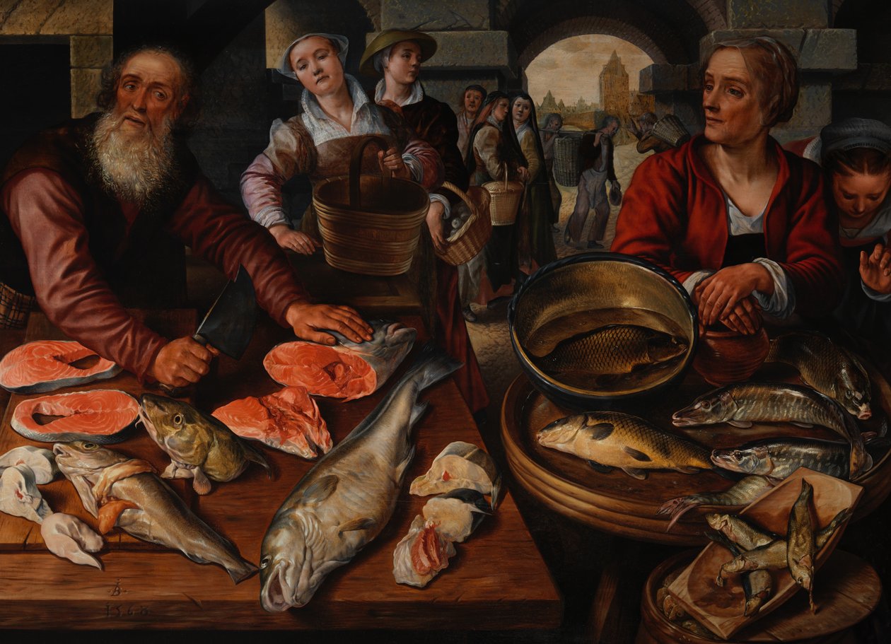 Fiskemarkedet, 1568. av Joachim Beuckelaer