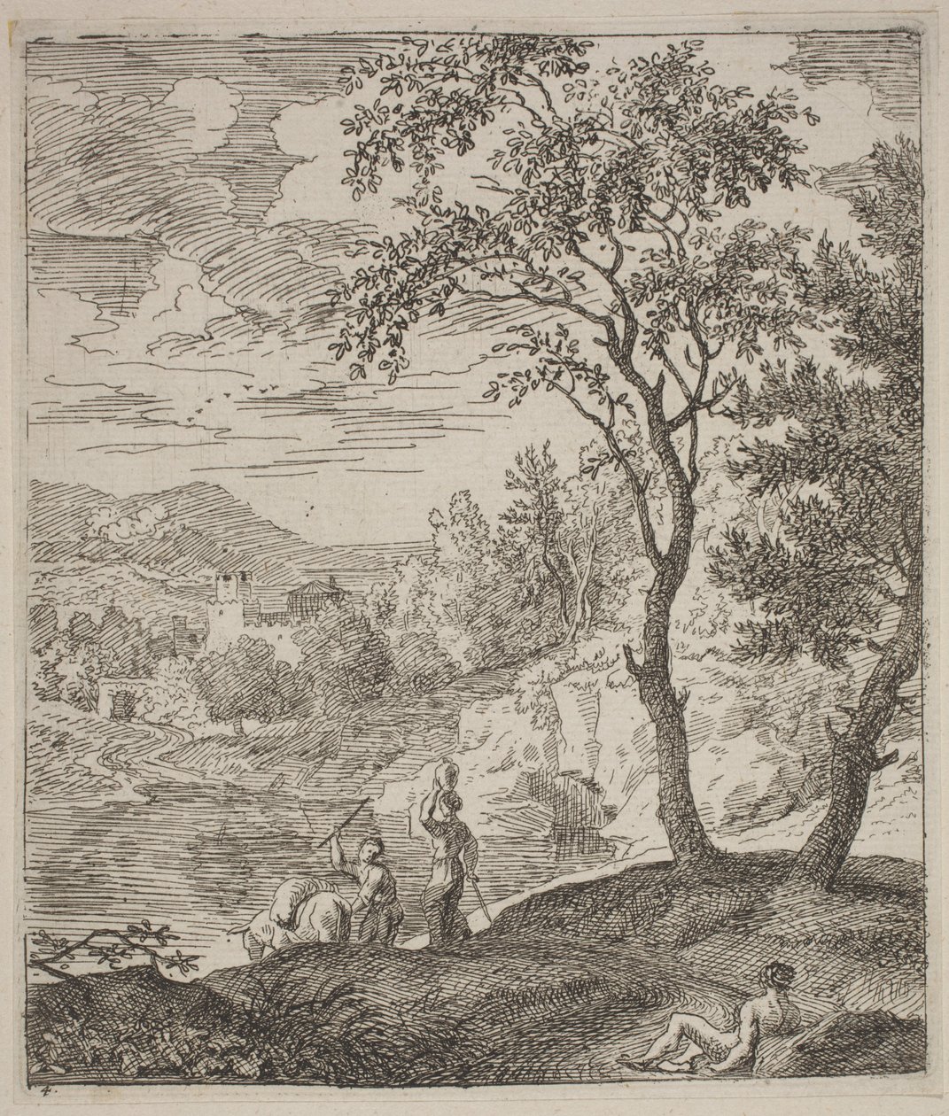 Landskap på måte av Poussin av Joachim Franz Beich